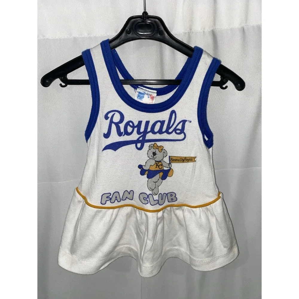 Vintage Kansas City Royals Tank Shirt Dress Baby Girl Size 9 Months